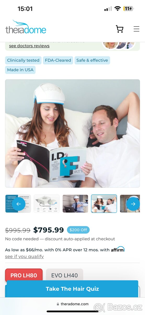 Theradome PRO Laser Přilba pro růst vlasů