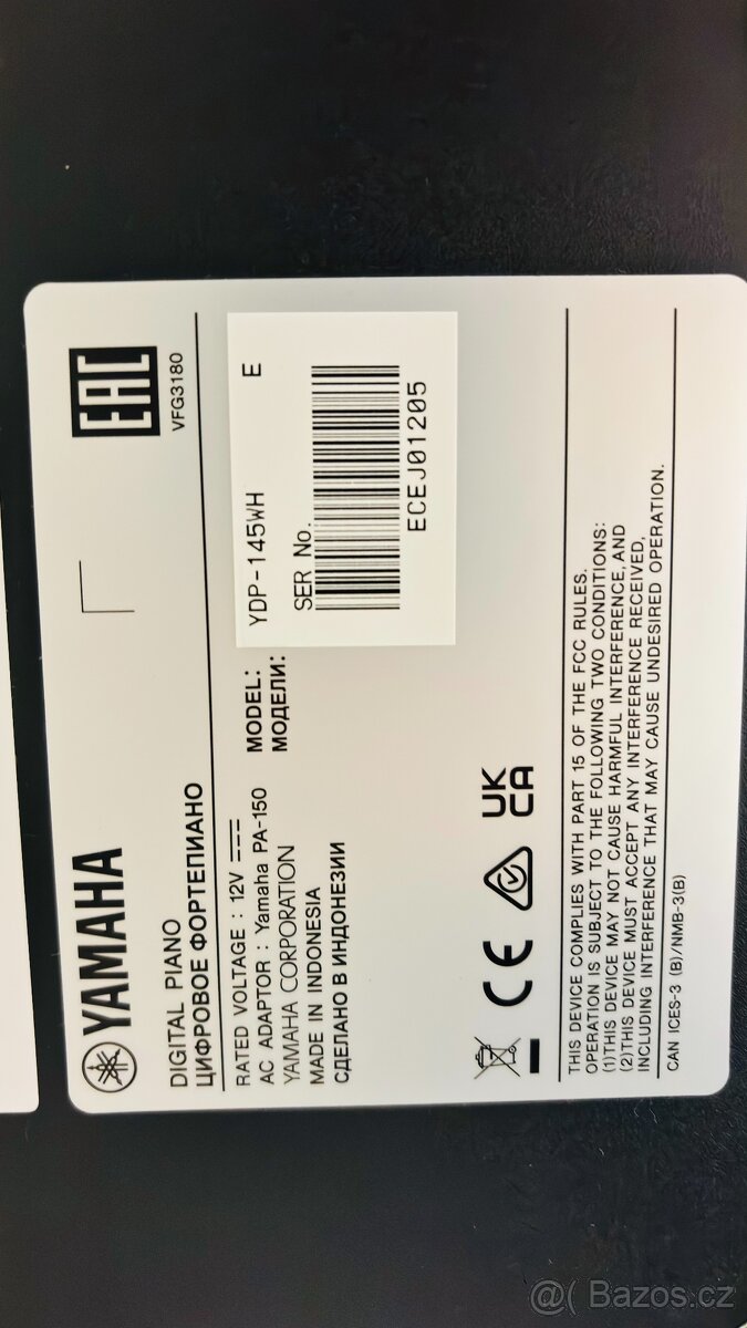 Digitální piano Yamaha YDP 145 WH