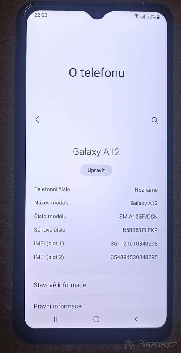 Mobilní telefon Samsung a12, 4/128GB, PĚKNÝ