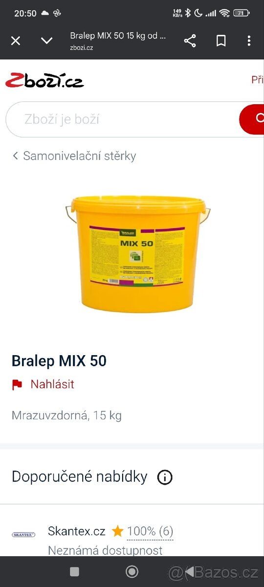 BRALEP MIX 50 25kg disperzní vyrovnávací hmota