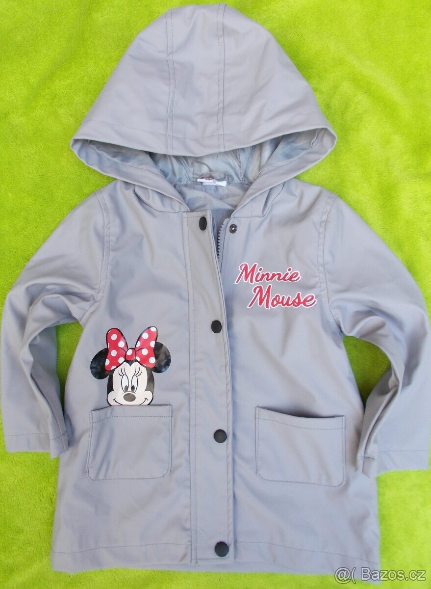 Podzimní nepromokavý kabátek s Minnie Mouse vel. 98