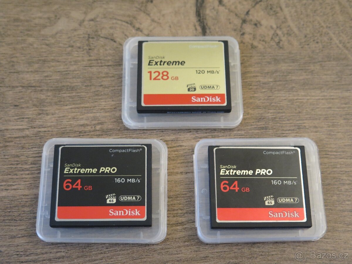 Sandisk Compact Flash 128GB Extreme + 2x 64GB CF