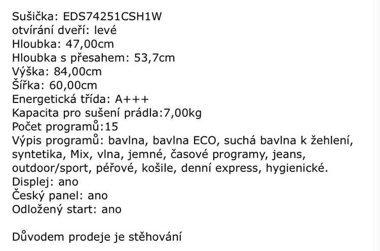 Dobrý den měl bych na prodej sed pračku a sušičku