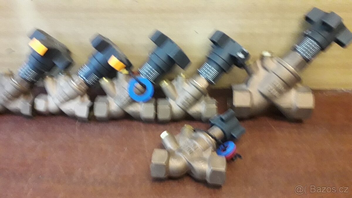 ventily ÚK vyvažovacie (regulačné) zn. Oventrop a Honeywell