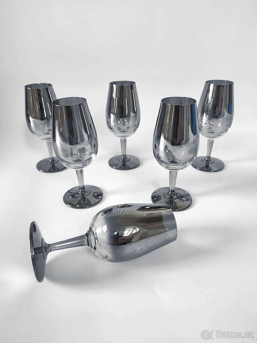 Skleničky 6 kusů, šedé
