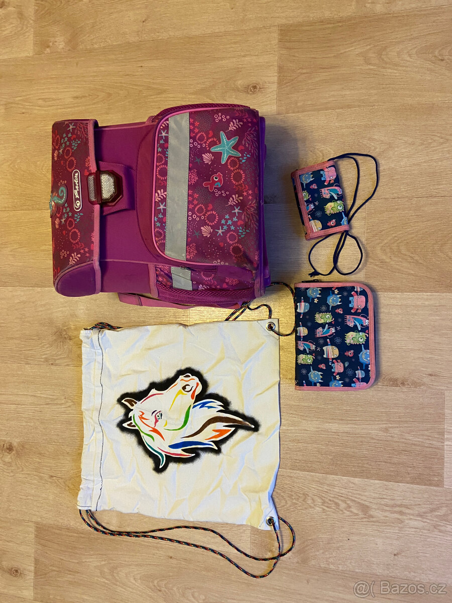 Školní aktovku Herlitz Loop – Mořský koník, set