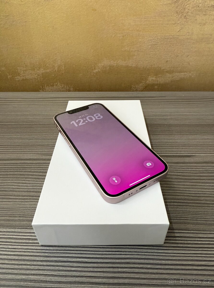 Apple iPhone 13 mini 128GB růžový, baterie 100%