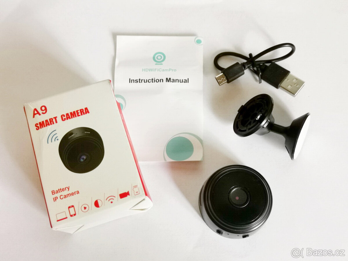 A9 WiFi mini IP kamera bezdrátová ČERNÁ, nová