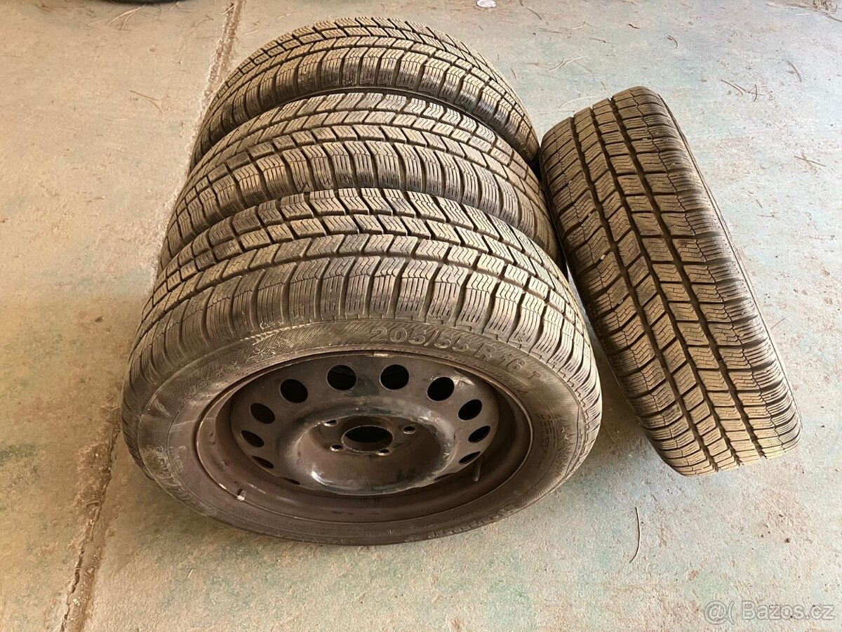 Zimní pneu Barum vč. ráfků 4 ks 205x55 R16 91 T