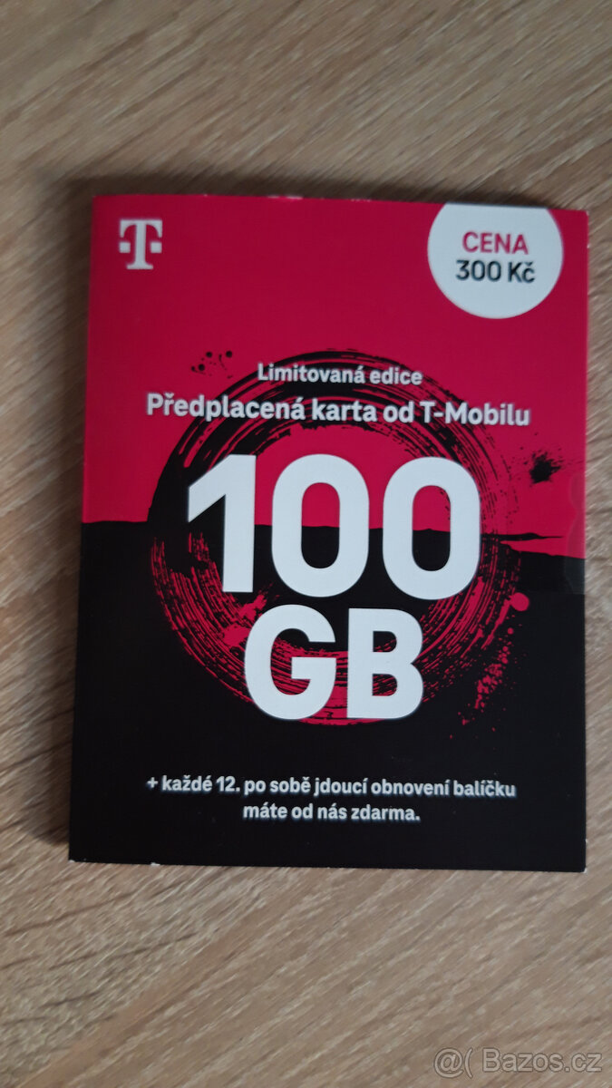 T-Mobile 100 GB měsíčně dobíjecí SIM - NOVÁ