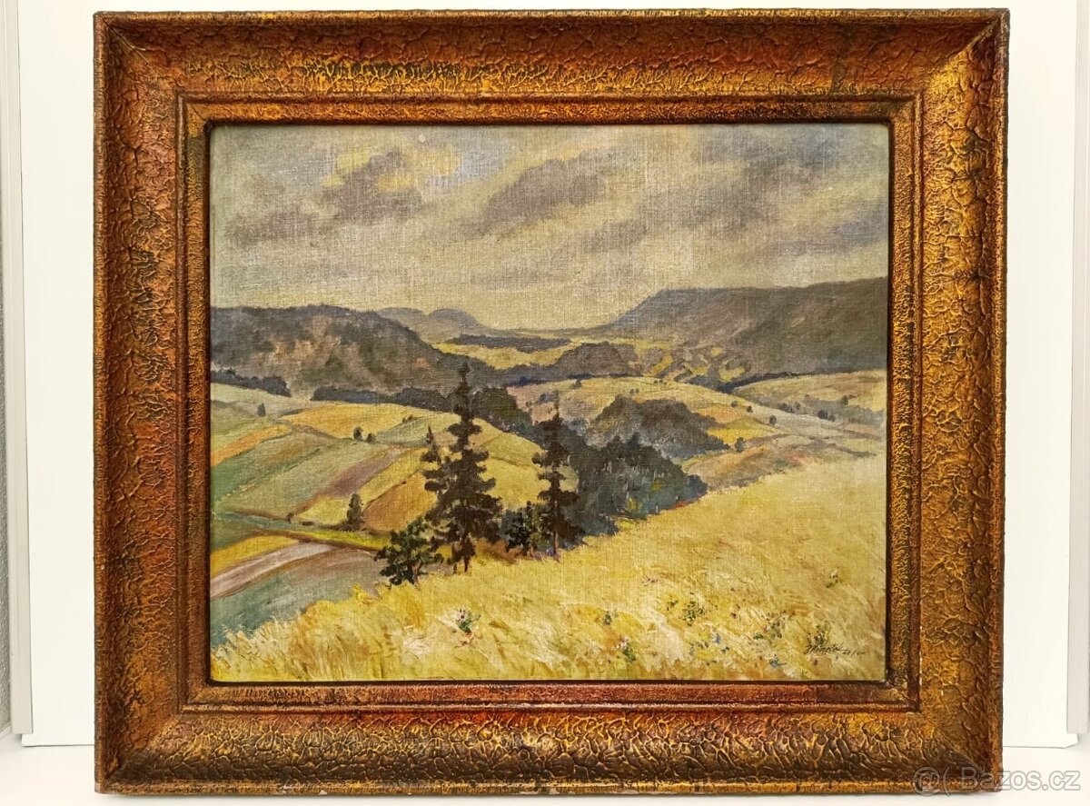 Obraz Jan Němeček, Vysočina 1942, olej 57x67
