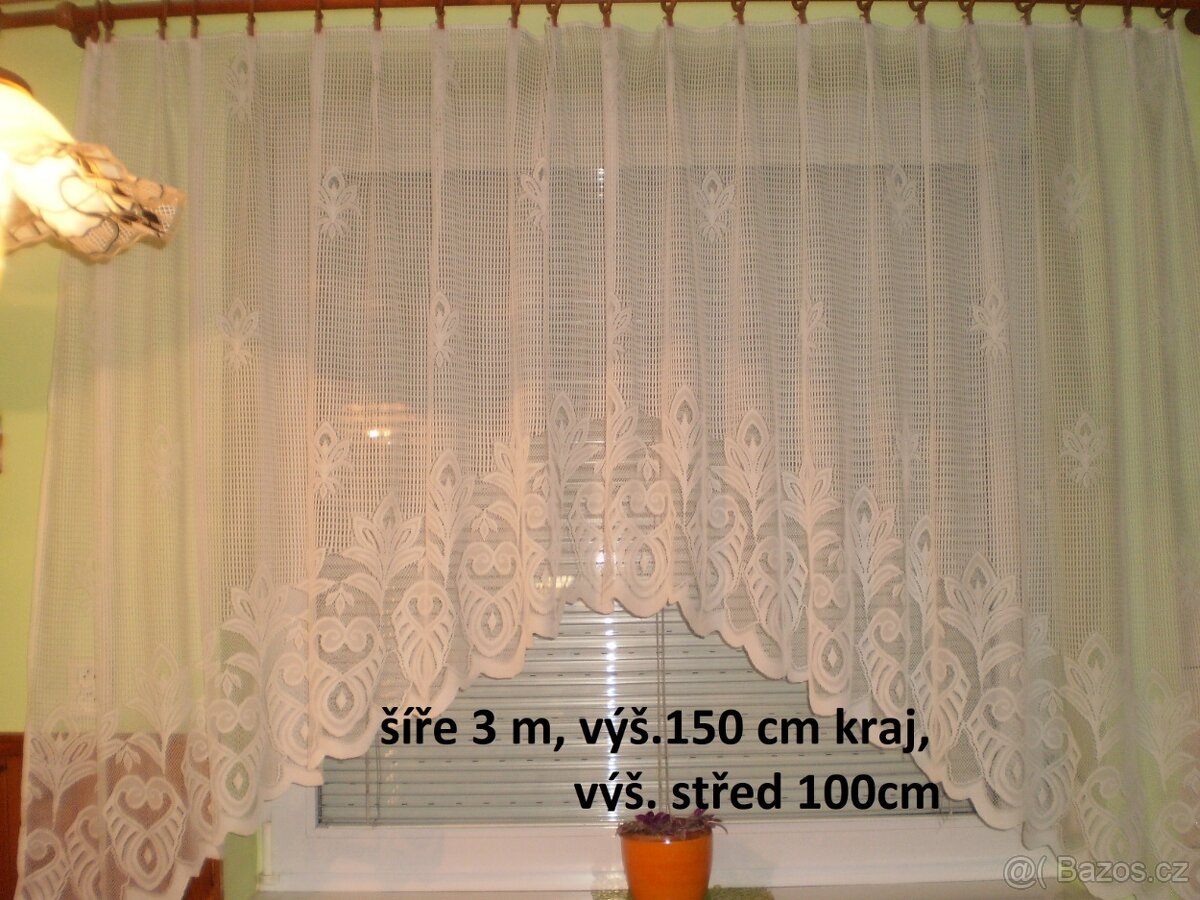 záclona - do kuchyně - do jídelny - oblouk - š. 3 bm