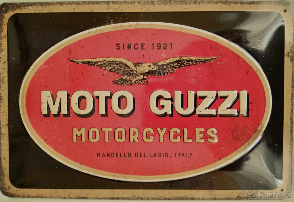 Nová plechová cedule: Moto Guzzi - 30x20 cm - nová
