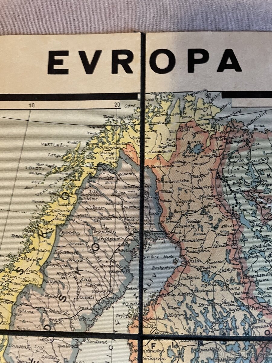 historická mapa Evropy rok 1914