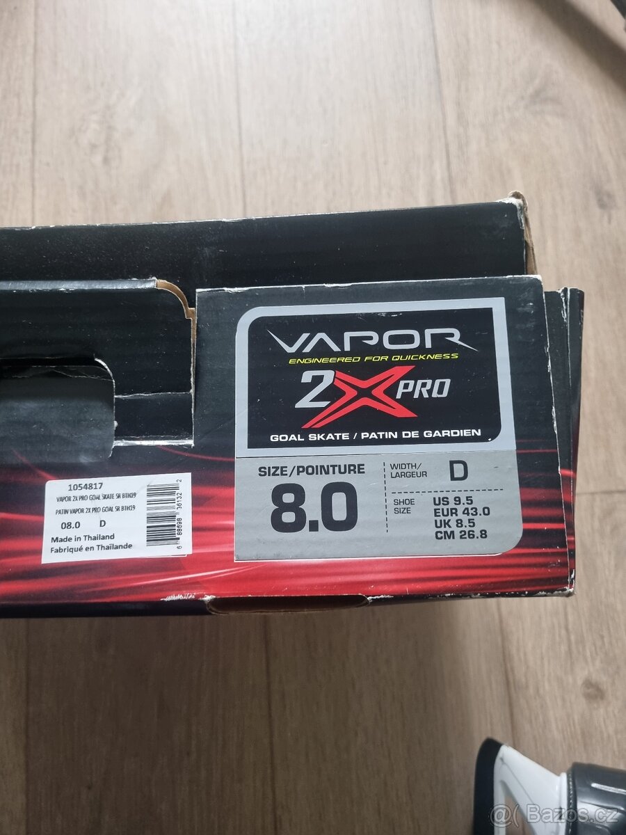 Brankářské brusle Bauer 2x pro velikost 8D - top stav