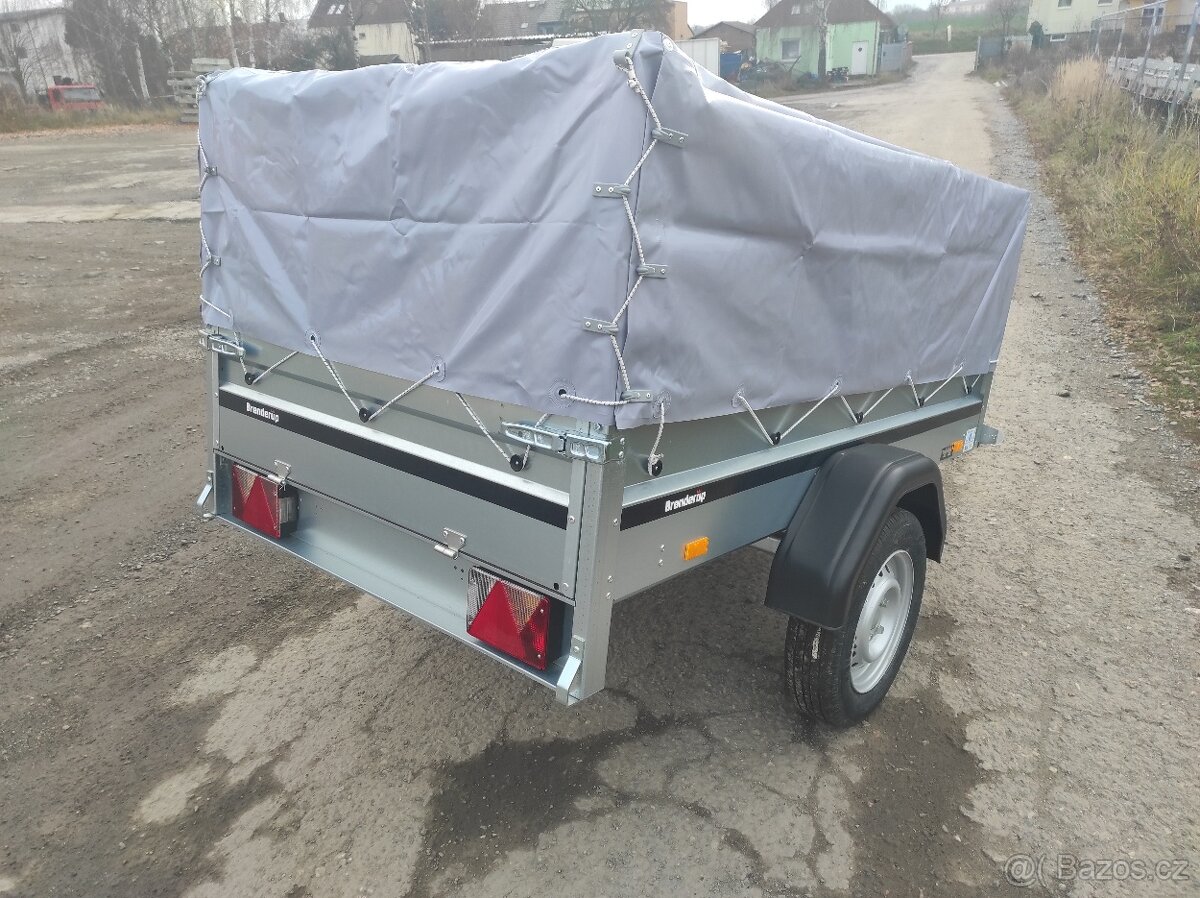 Nový přívěsný vozík 204x116 + nástavba a plachta