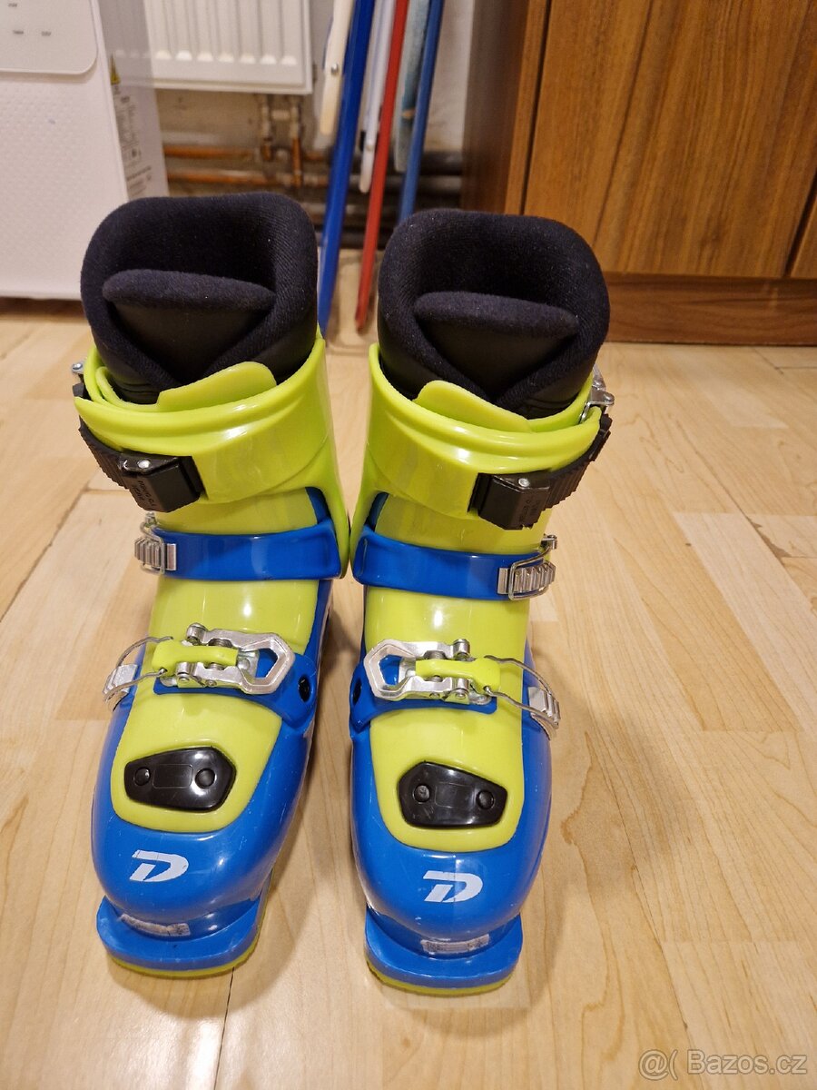 Lyže Elan s hůlkami Salomon a lyžáky Dalbello