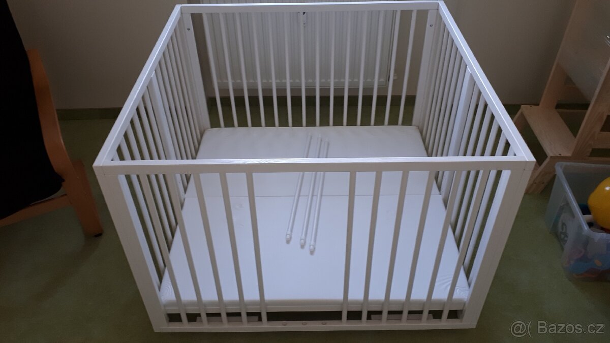 Dětská ohrádka polohovatelná, dřevěná