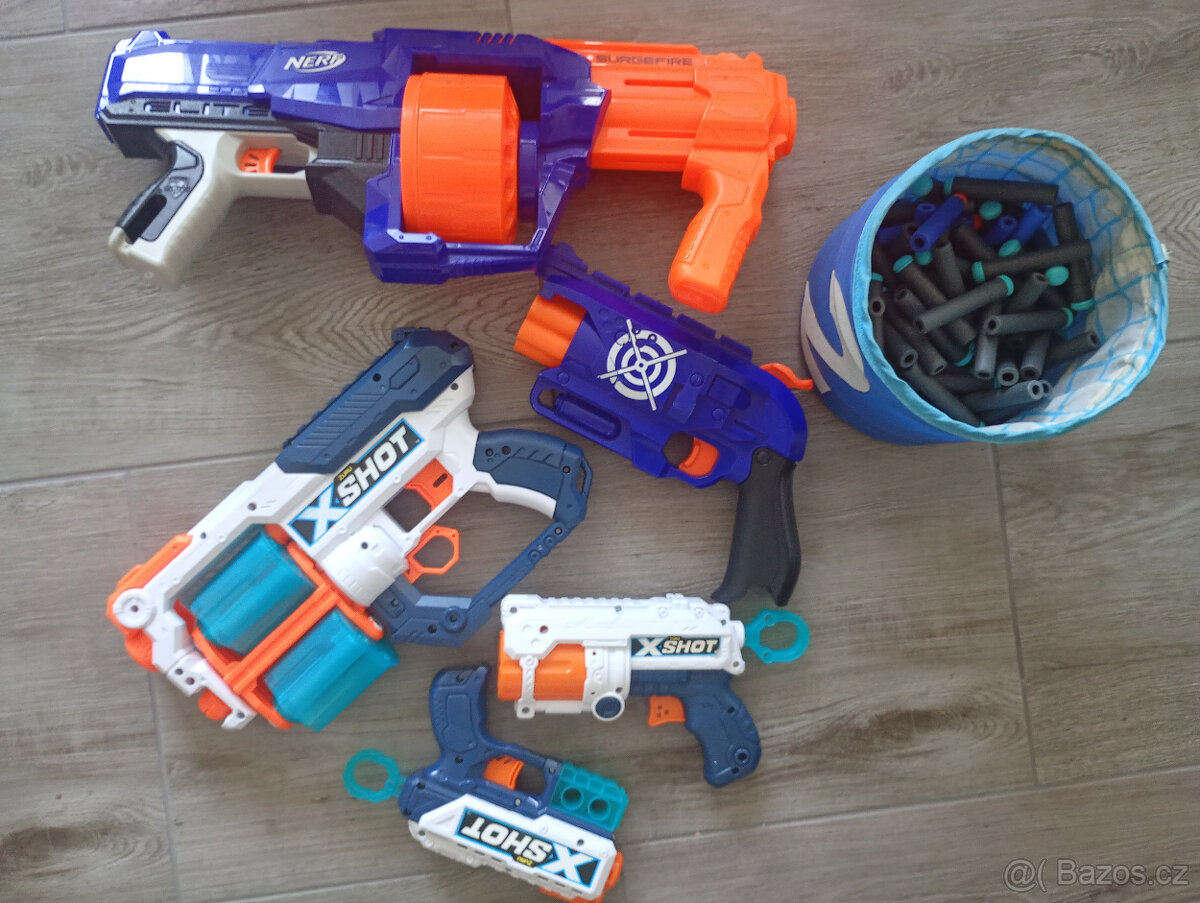 Nerf + x shot + náboje