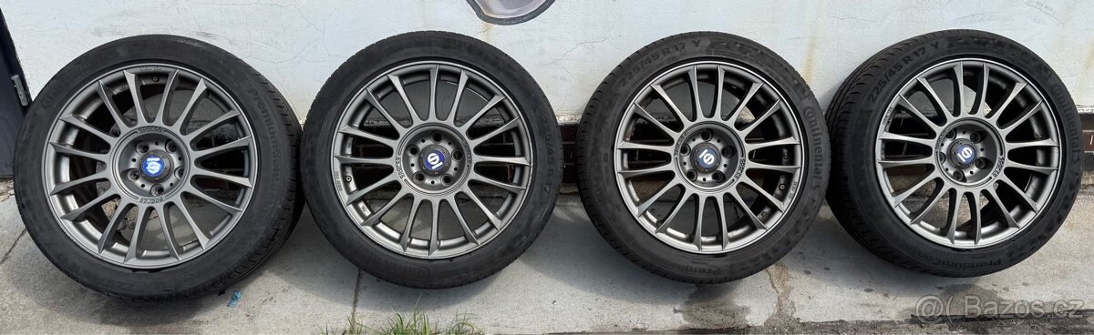 Prodám alu kola Sparco s letními pneu Continental 225/45 R17