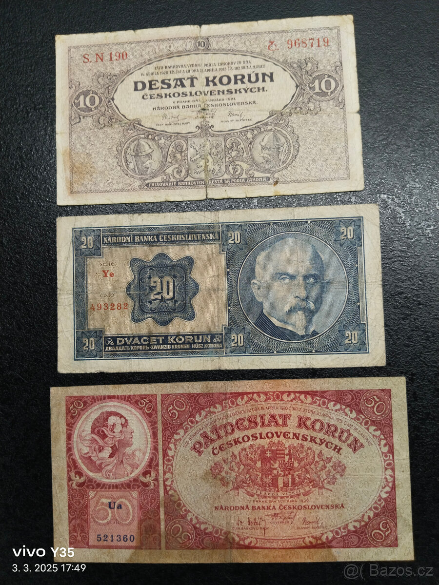 Bankovky Českoslovenko 1.republika 1926 - 1929