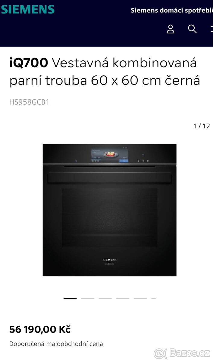 Nová parní trouba SIEMENS STUDIO LINE HS958GCB1 - SUPER CENA