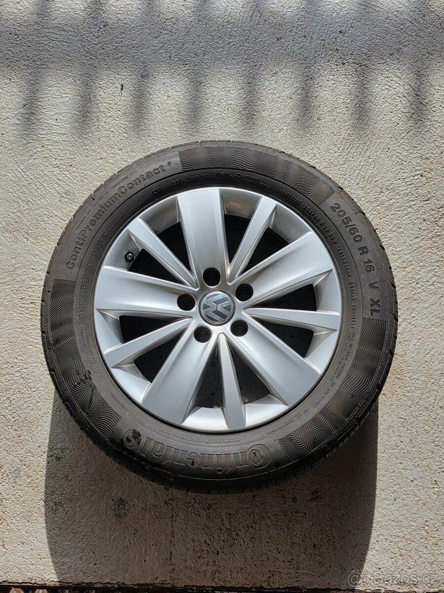 4x Alu Kola VW 16" s letní Pneu 205/60