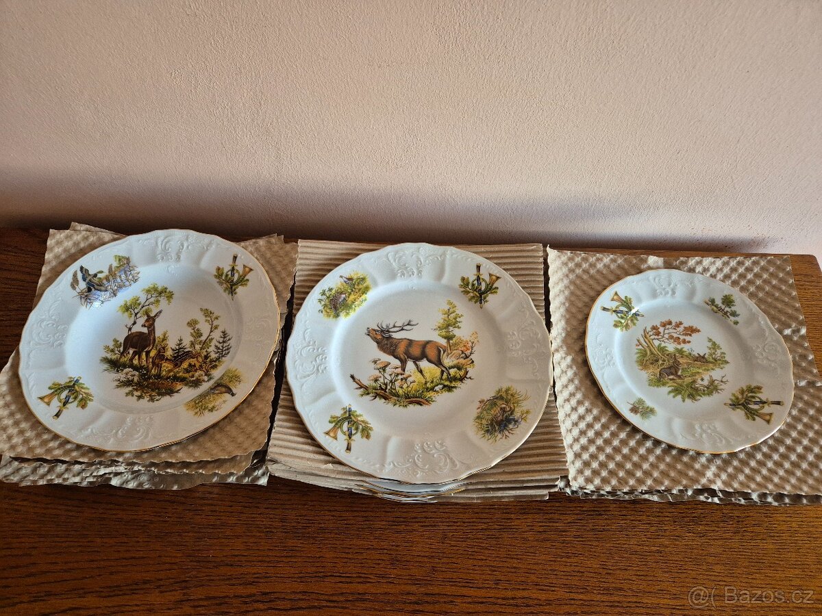 Talířová sada motiv myslivec Bernadotte