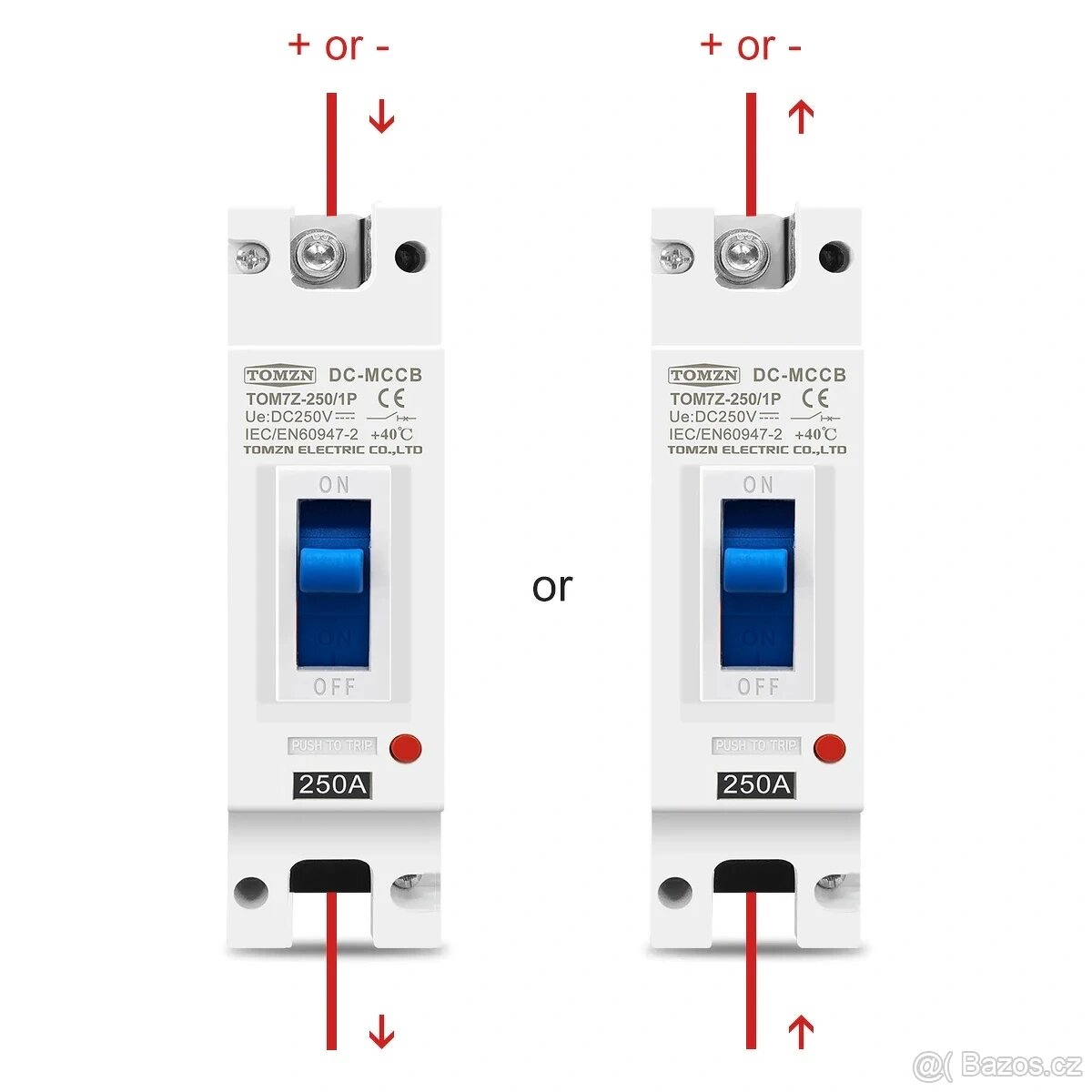 200A 250V DC 1P JISTIC odpojovac pro FVE baterie akumulatory