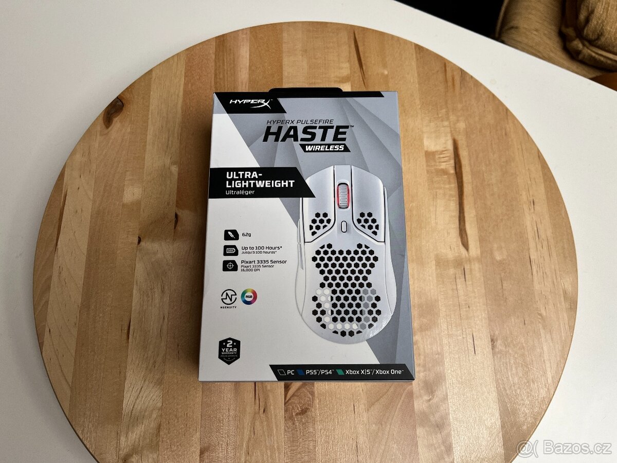 HyperX Pulsefire Haste Wireless – Bílá | NOVÁ, ZAPEČETĚNÁ
