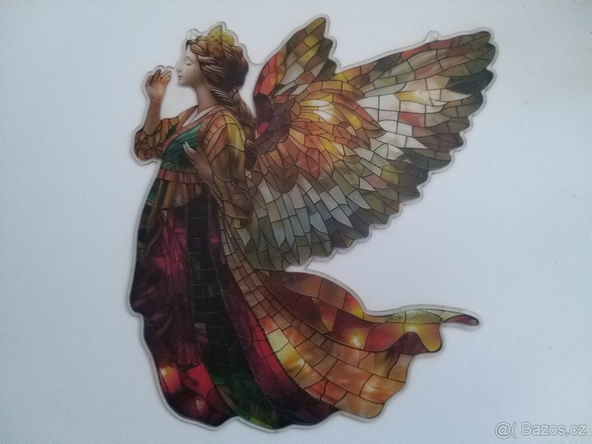 VELKÝ NÁDHERNÝ ANDĚL - OKENNÍ DEKORACE - VÁNOCE