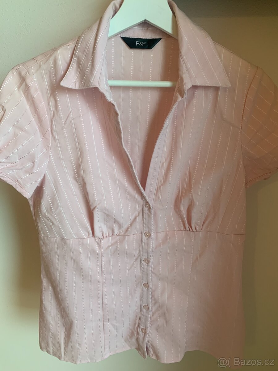 Dámská růžová košile s krátkým rukávem, vel. XL, zn. F&F