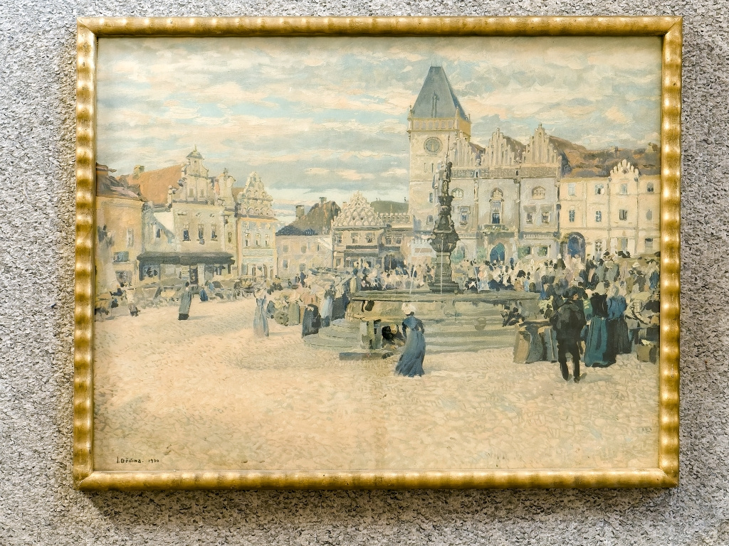 JAN DĚDINA: ŽIŽKOVO NÁMĚSTÍ V TÁBOŘE, 1910, REPRODUKCE