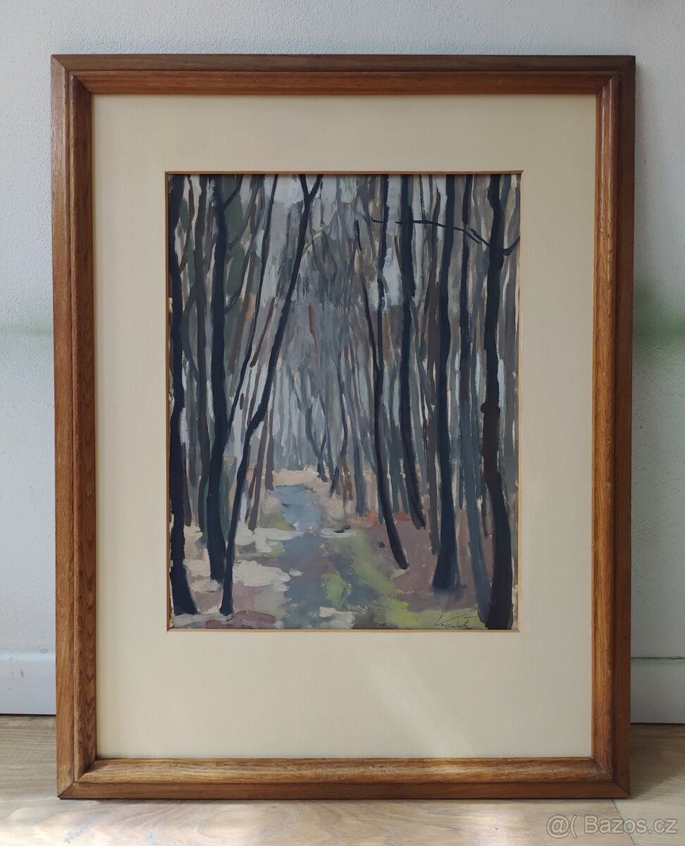Obraz stromořadí malba