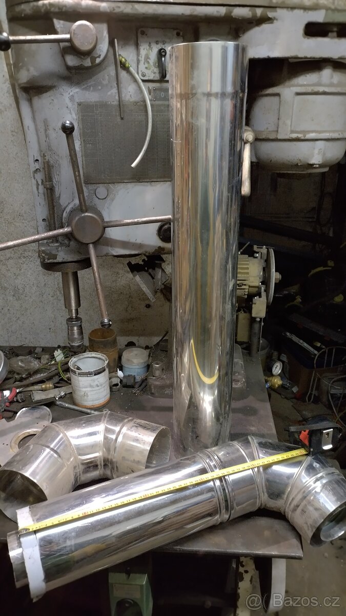 Kouřovod 125mm NEREZ + 2x koleno 90st
