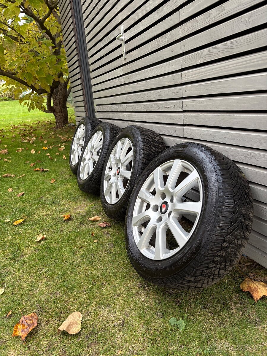 Zimní Alu kola S-line R16 5x112 s pneu Continental 205/55