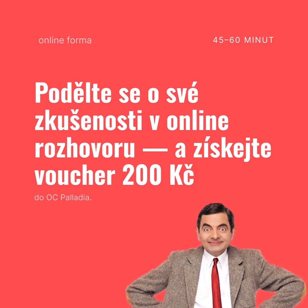 Voucher v hodnotě 200,-Kč do OC Palladium za online rozhovor