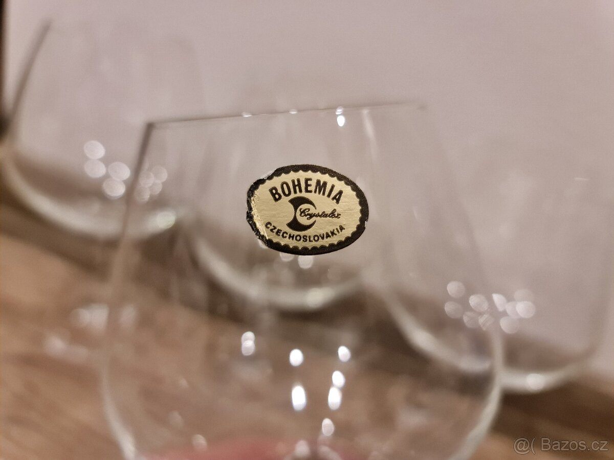 Skleničky skleněné, křišťálové, broušené