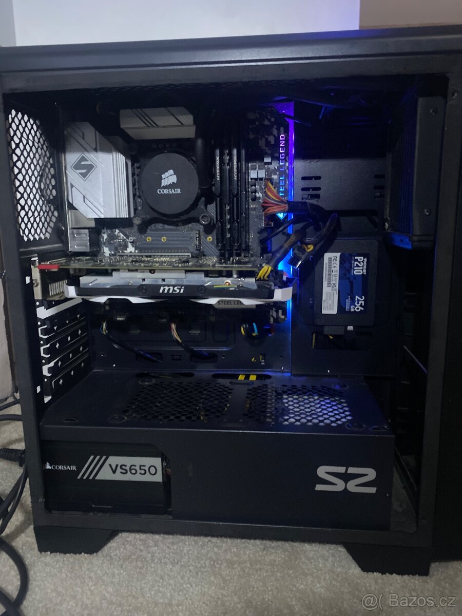 Herní PC: vodní chlazení,i3 10gen.,24GbDDR4,SSD256Gb,HDD2TiB