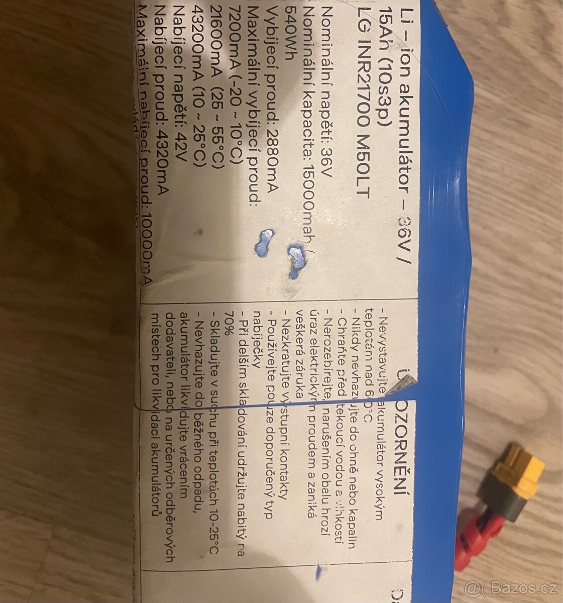 Baterie 36v 15ah LGM50LT články (21700)