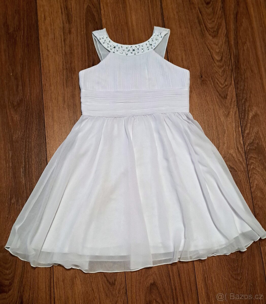 Šaty bílé vel. 122, 7-8 let