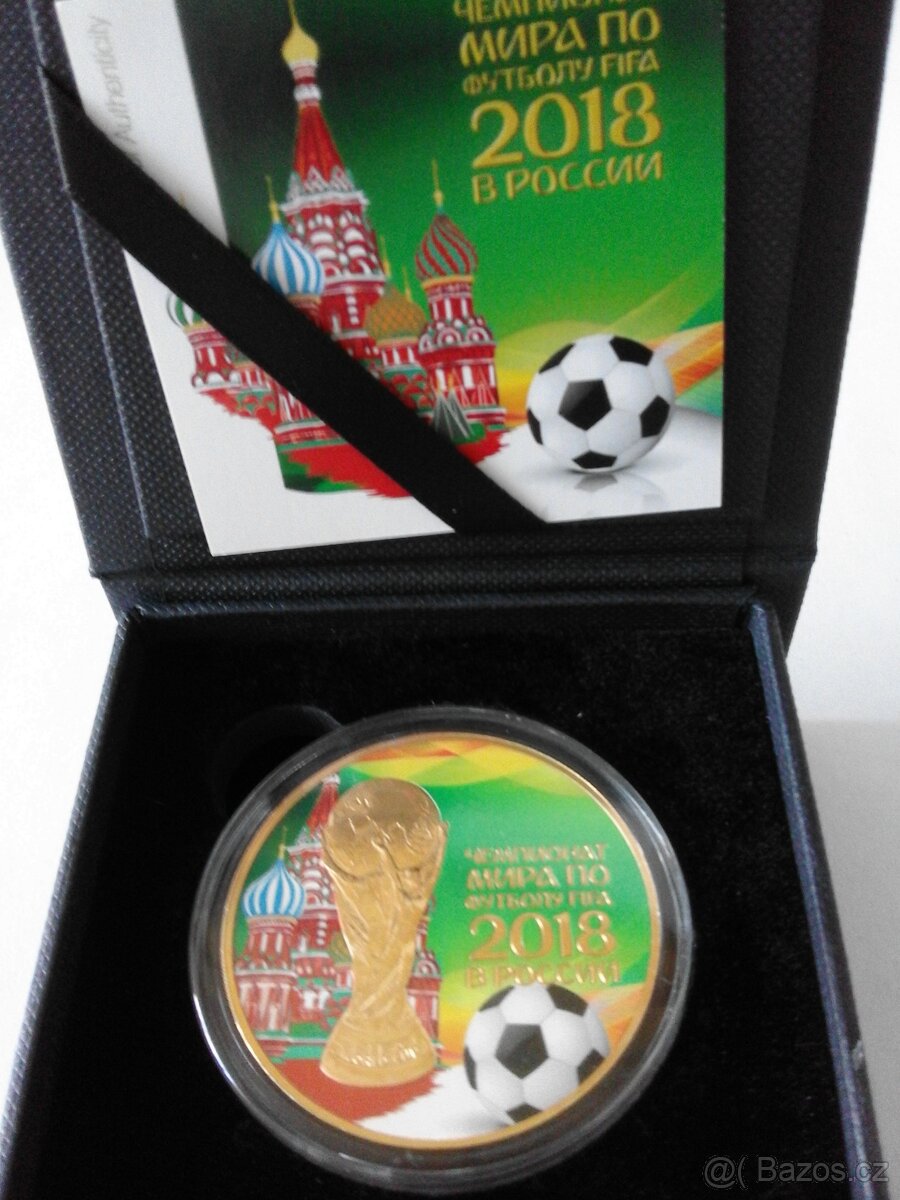 Stříbrná Fifa Rusko Kremlin Ball 2018,zlacená, číslovaná
