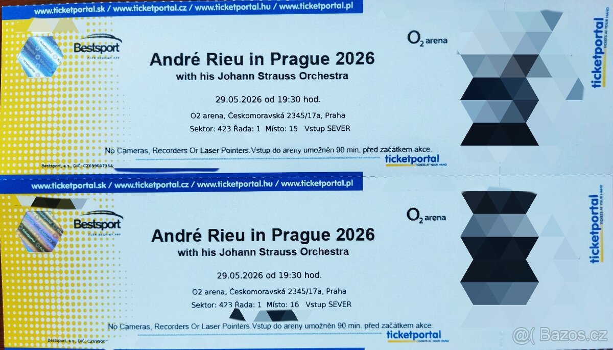 Andre Rieu: 1 Rada Horni Sezení 29.05.2026 O2 Praha