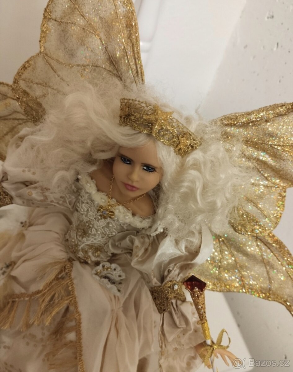 Luxusní umělecká sběratelská resinová panenka soška Anděl