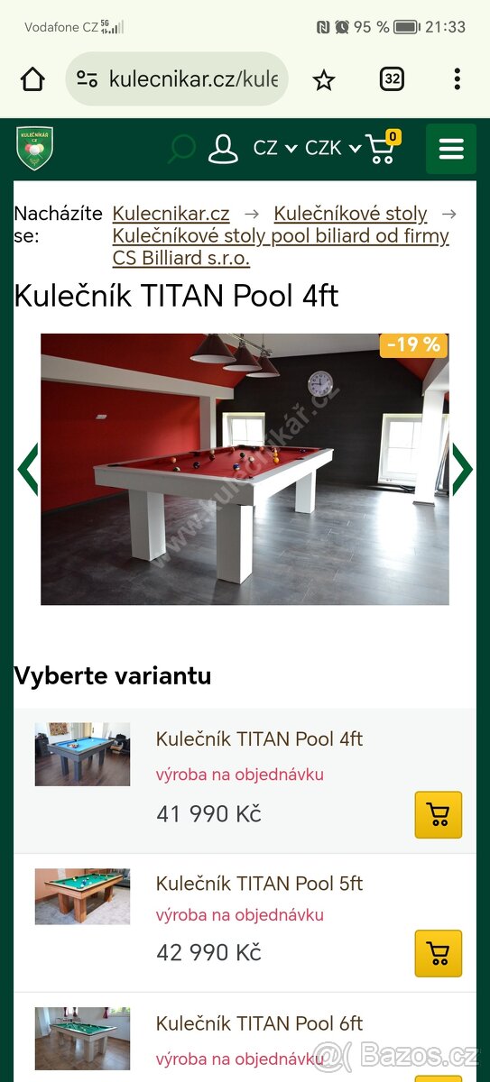 Kulečníkový stůl