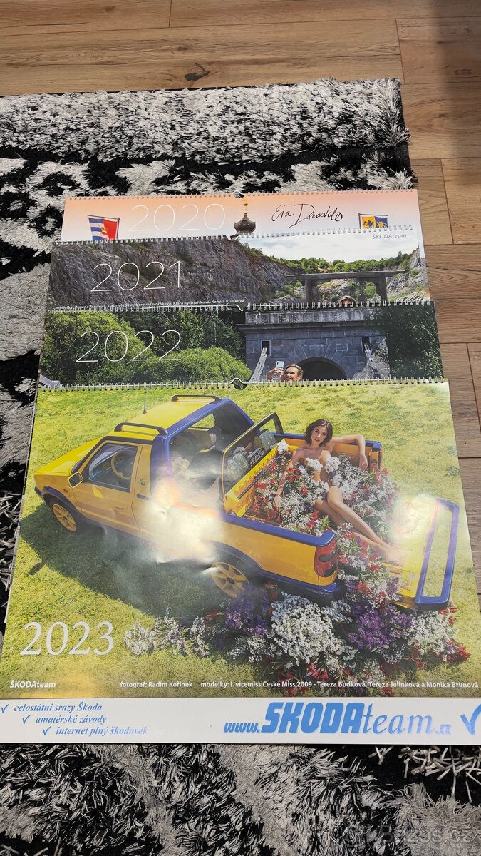 Škoda nástěnný kalendář 2020,21,22,23 a 2018 BoBCars