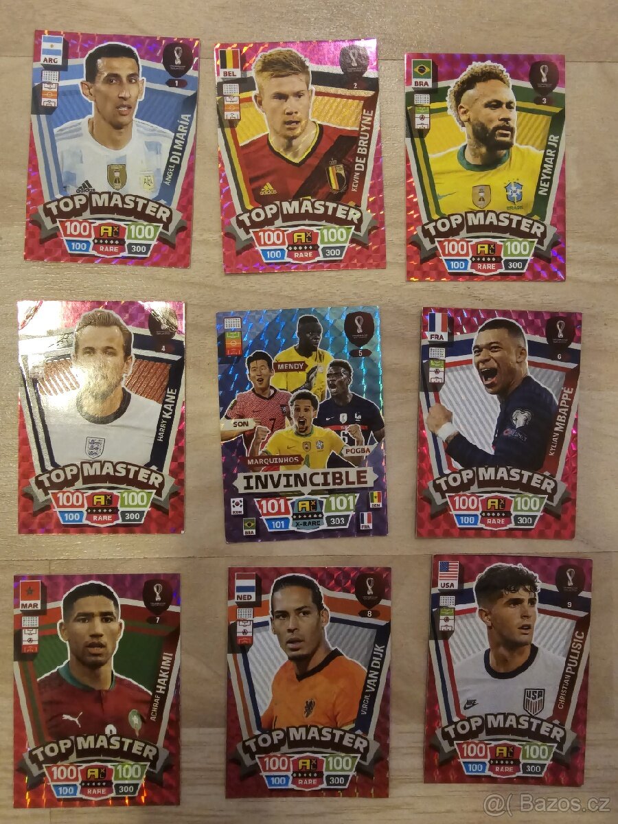 Panini Qatar top master fotbalové karty