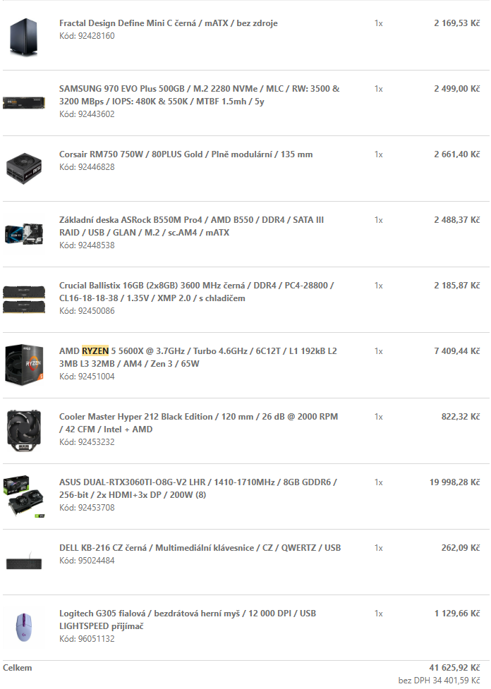 Herní PC – Ryzen 5 5600X, RTX 3060 Ti, 16 GB RAM