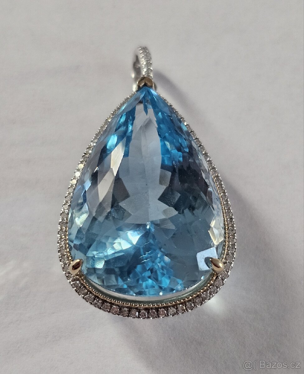 DIAMANTOVÝ PŘÍVĚSEK TOPAZ 53.63ct. TOP