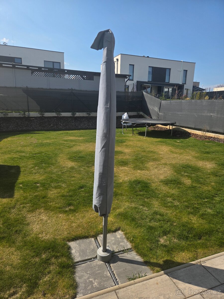 Slunečník Santorini Ø 300cm šedý